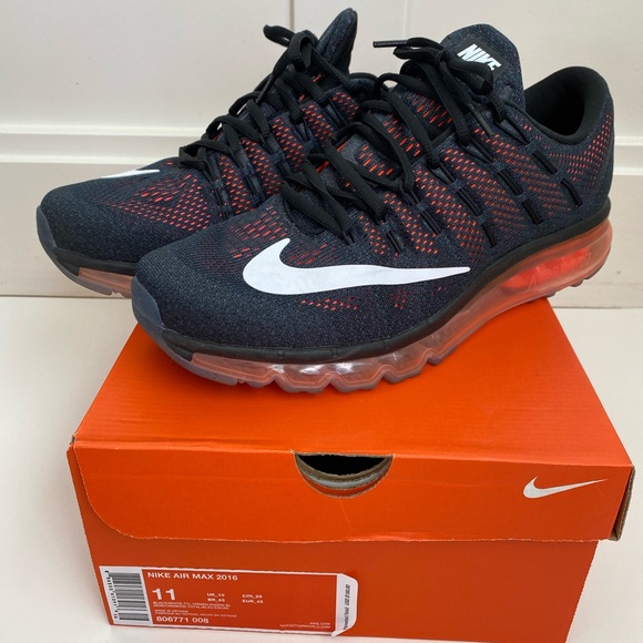 Nike Other - Nike Air Max 2016 Black & White & Crimson Shoes